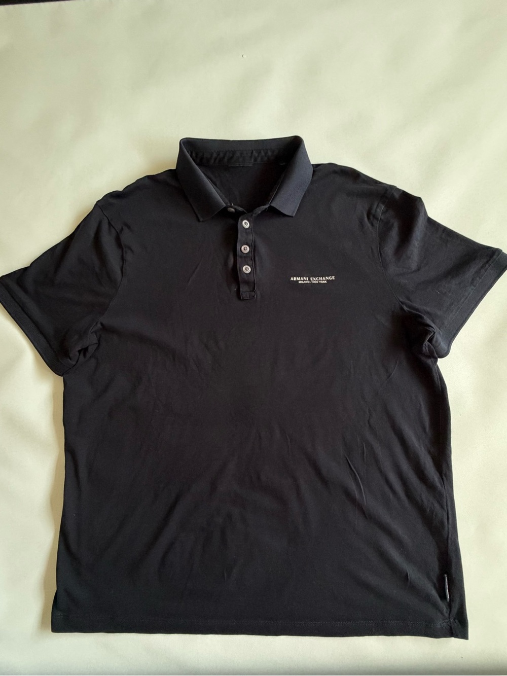 Armani Exchange Black Collared Polo Shirt Short Sleeve Mens Size L